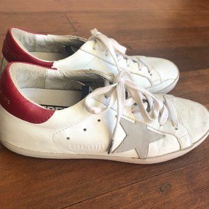 Golden Goose DB Superstar Sneakers Womens 37 / White with Red accent